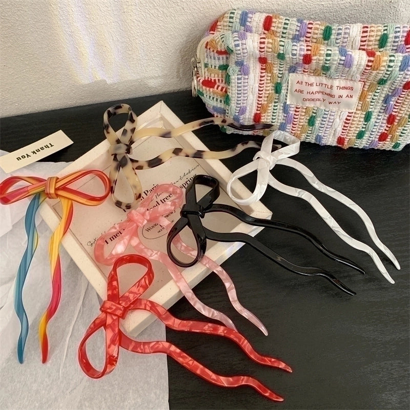 Women’s Sweet Minimalist Bow Knot Acetic Acid Sheets Hairpin