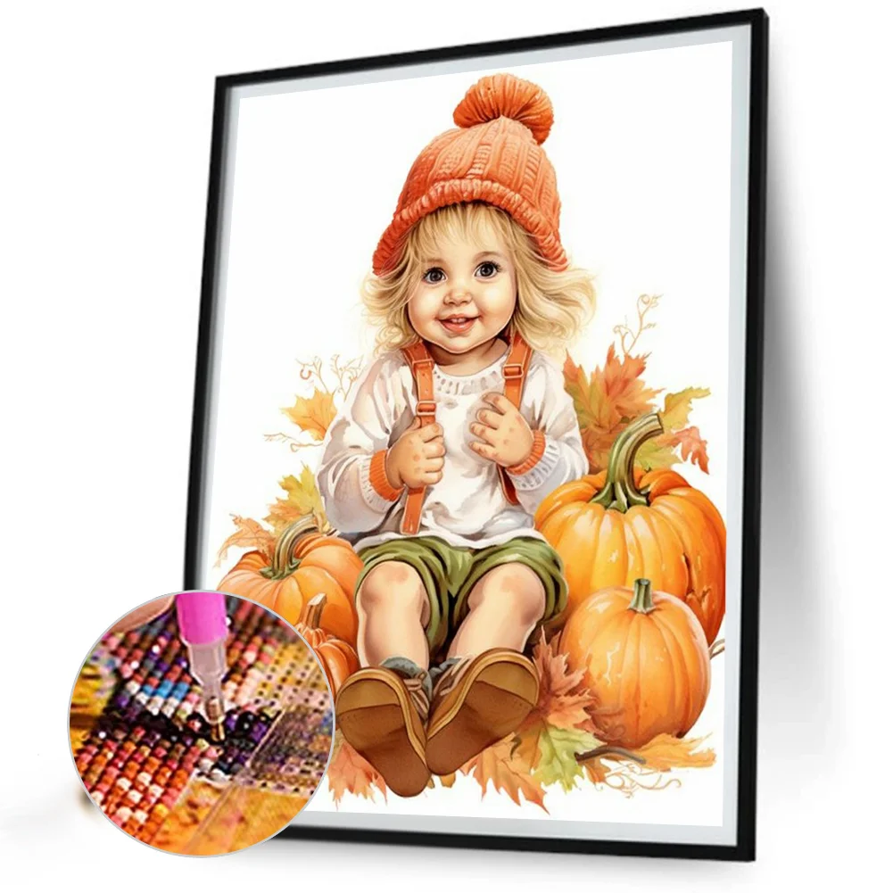 Diamond Painting - Full Round Drill - Pumpkin Child(Canvas|40*40cm)