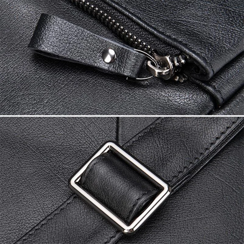 Black Single Tone Foldover Top Adjustable Sling Soft Leather Messenger Bag