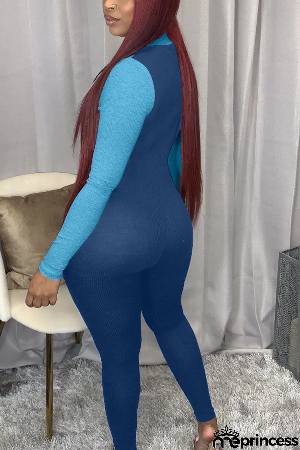 Grey Sexy Polyester Solid O Neck Regular Jumpsuits