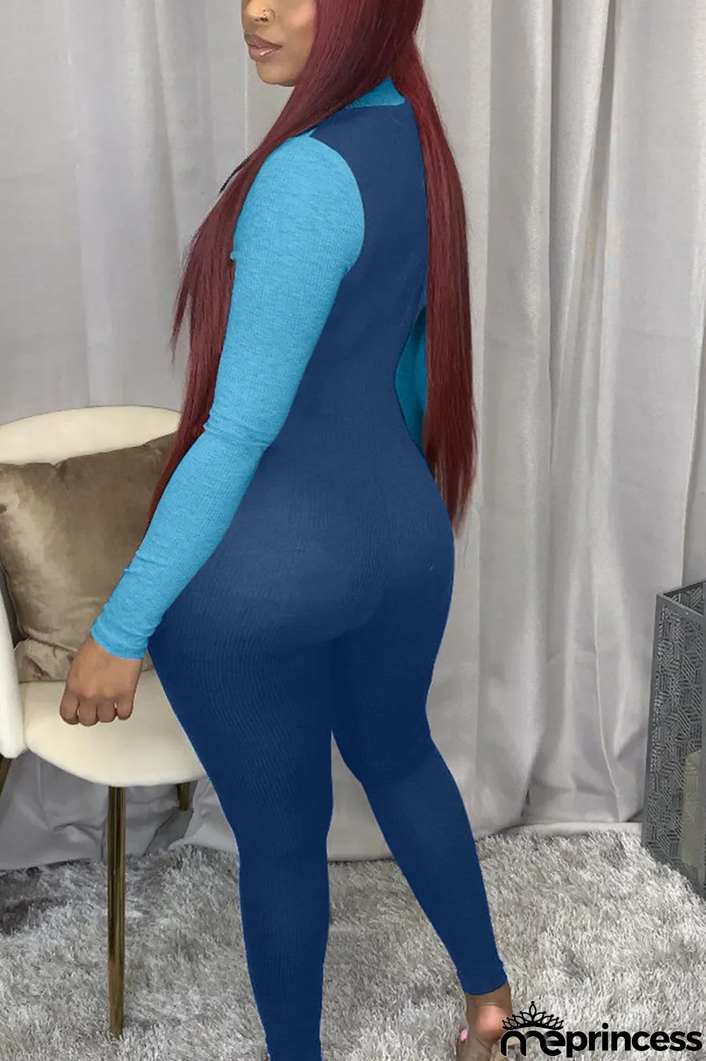 Grey Sexy Polyester Solid O Neck Regular Jumpsuits