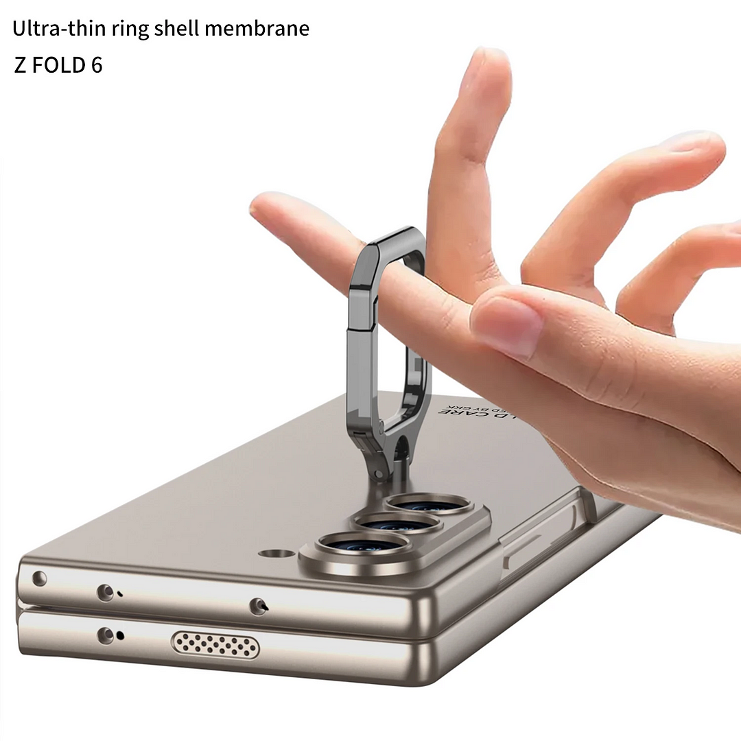 Ultra Thin Hard PC Shockproof Matte Phone Cover for Samsung Galaxy Z Fold 6   Ring Holder