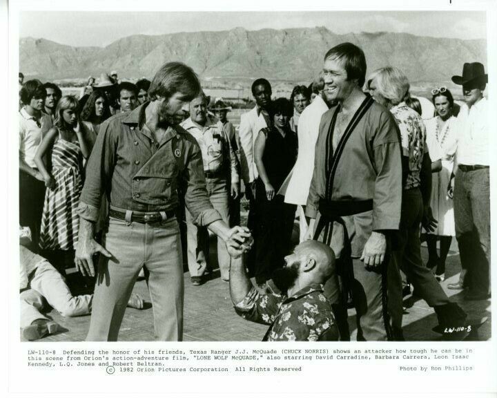 Chuck Norris David Carradine Lone Wolf McQuade 1982 Original 8x10 Press Photo Poster painting