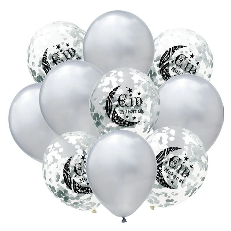 Eid Mubarak Balloons Eid Decoration Sticker Banner Helium Balloon Ramadan Mubarak Muslim Islamic Festival Party DIY Decorations
