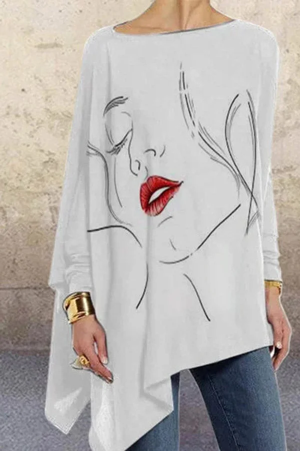 Fashion Print Loose Plus Size T-shirt