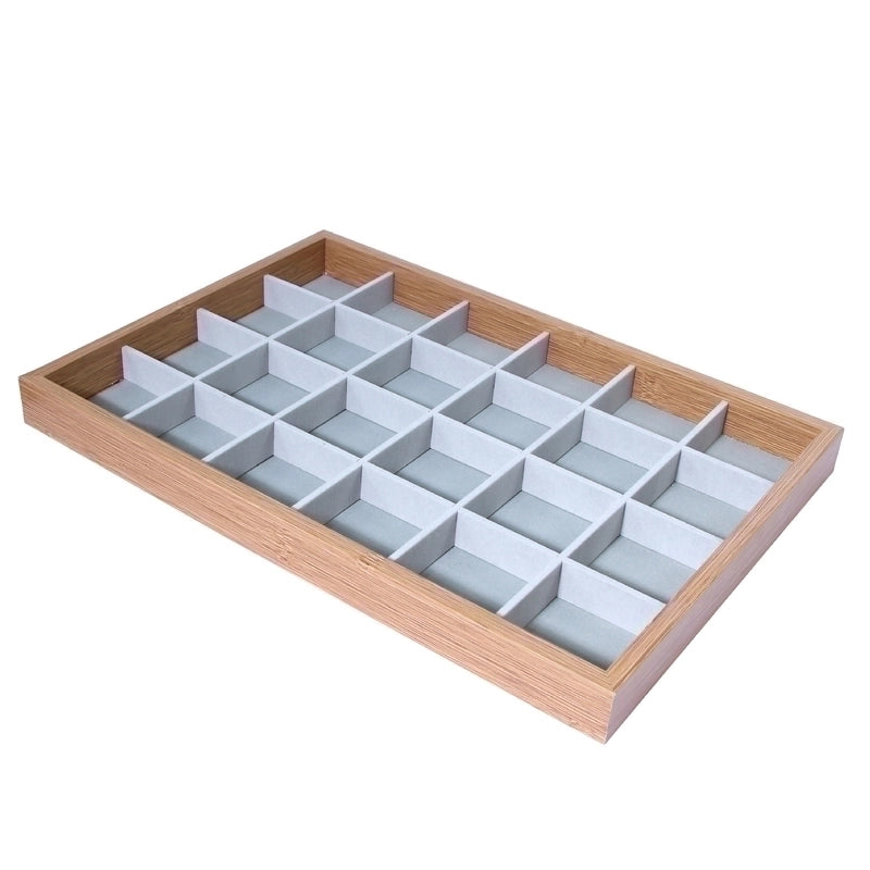 Modern Style Rectangle Wood Flannel Jewelry Rack