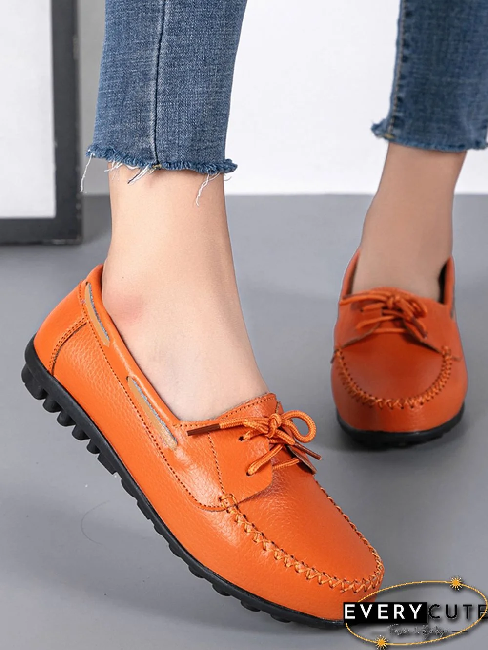Retro Casual Simple Lace-up Flat Shoes