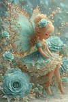 Luxury AB Velvet Diamond Painting Kit -Little Blue Girl