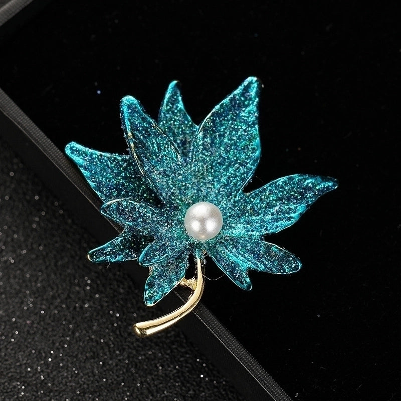 Fashion Pin Flower Alloy Plating Inlay Artificial Gemstones Pearl Women’S Brooches
