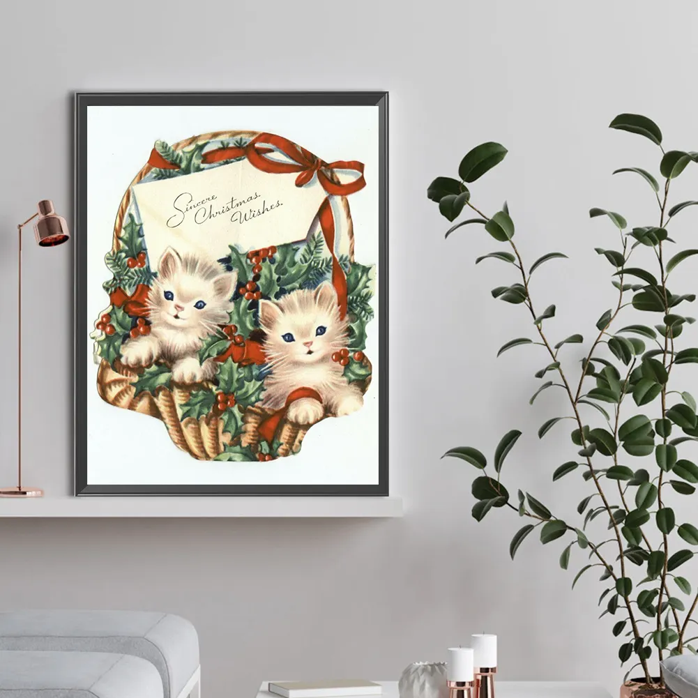Diamond Painting - Full Round Drill - Cat Gift Bar(Canvas|30*40cm)