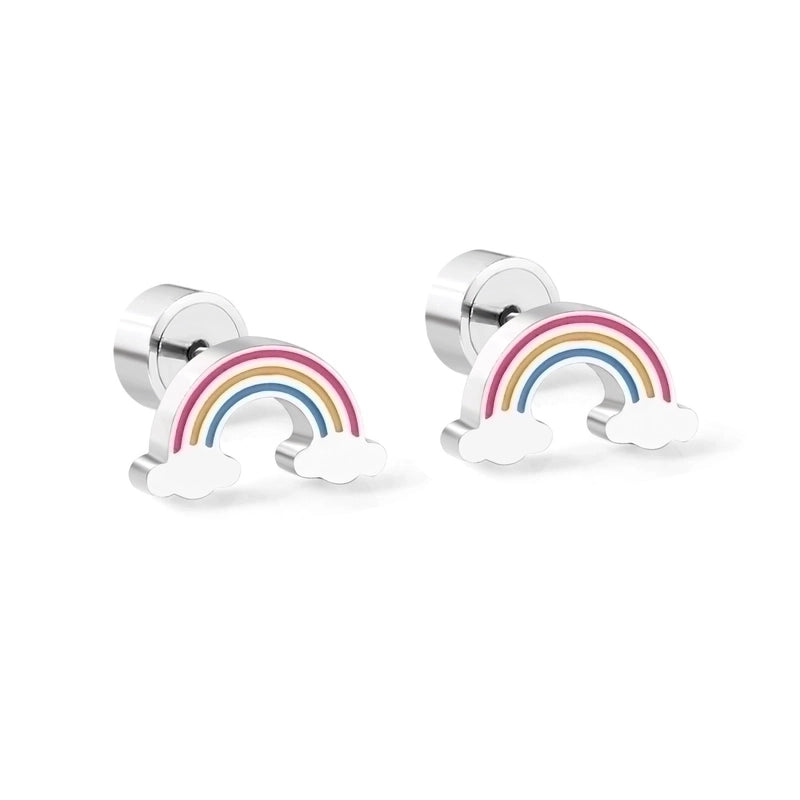 Minimalist Flower Stainless Steel Ear Studs 1 Pair