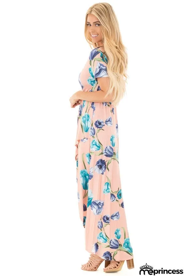 Grounding Petals Print Boho Maxi Dress
