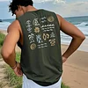 Men's Retro Casual Summer Surf Print Tank Top by Inlyline
