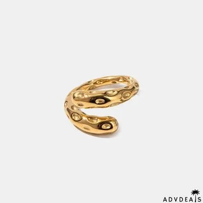 Titanium Steel Gold-Plated Bypass Ring