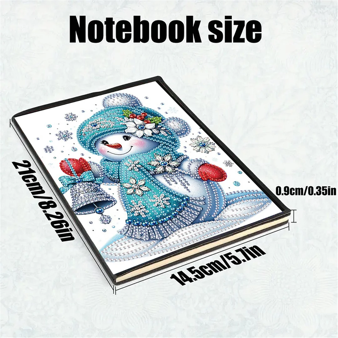 2pcs Snowman Partial DIY 50 Pages A5 Diamond Painting Notebook for Study Home