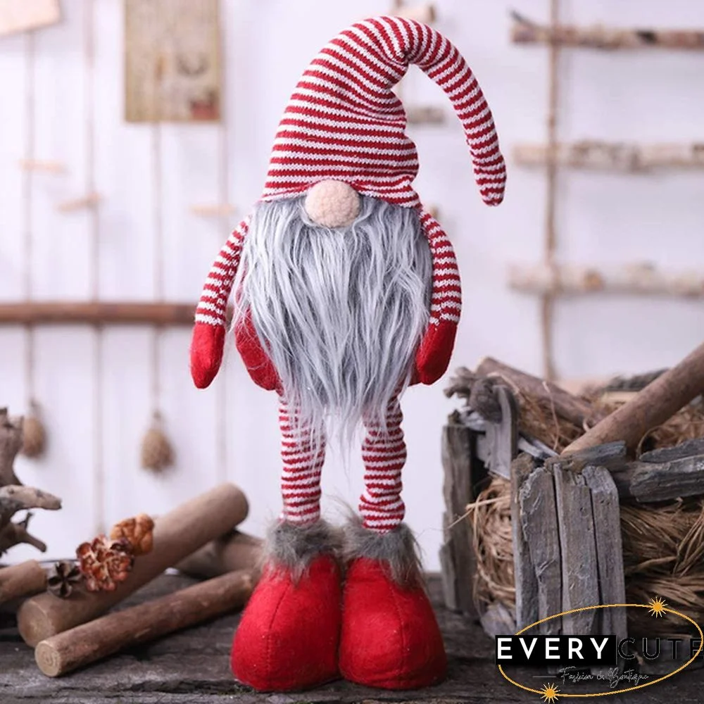 Oternal Handmade Swedish Gnome, Scandinavian Tomte, Yule Santa Nisse, Nordic Figurine, Plush Elf Toy, Home Decor, Winter Table Ornament, Christmas Decorations, Holiday Presents - 24 Inches (Gray)