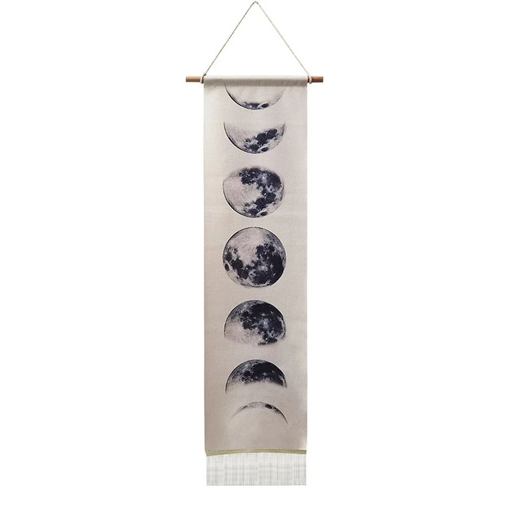 Modern Moon Phase Tapestry Wall Hanging Decor Linen Moon Phases Tapestry Lunar Eclipse Changing for Home Wall Art Hanging Decor