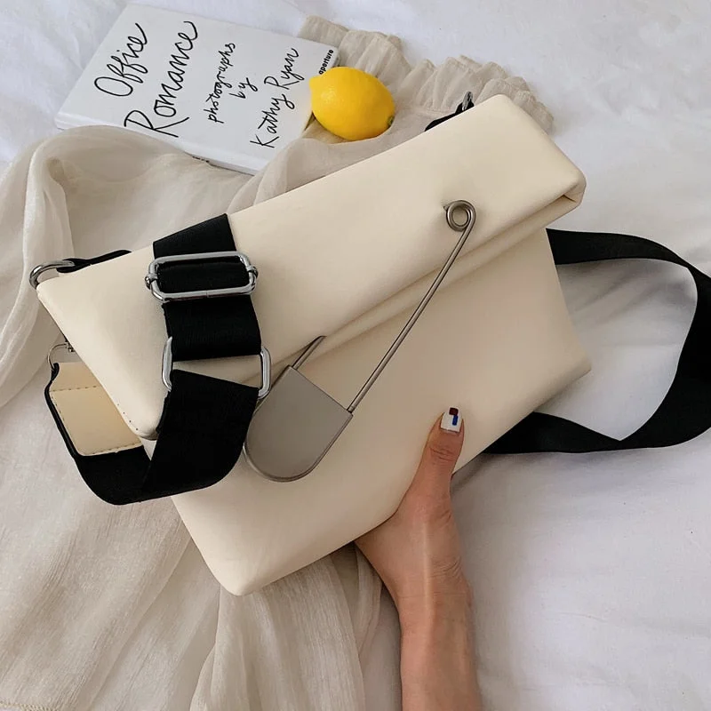 Elegant Female Casual Hand Bag 2021 Fashion New High Quality PU Leather Women's Designer Handbag Fold Shoulder Messenger Bag