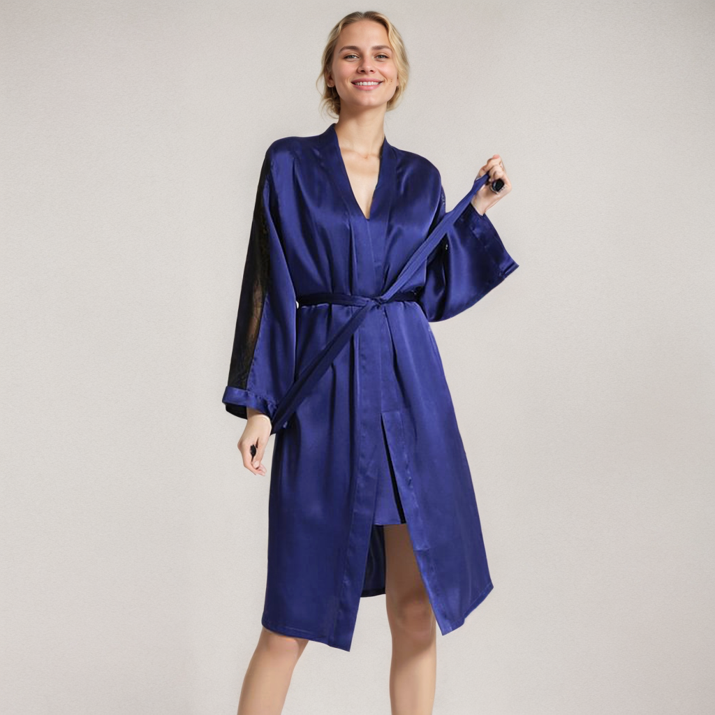 Breathable Lace Women's Silk Robe REAL SILK LIFE