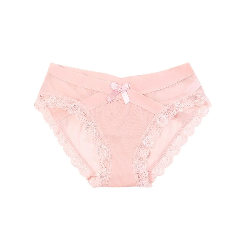 Women Lace Briefs Ultra Thin Underwear Underpants Lingerie Sexy Half Back Coverage Panties Lady Sleepwear Low-Rise Knickers New