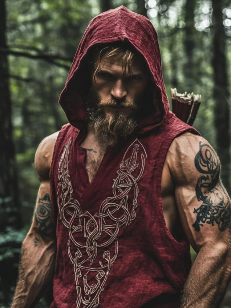 Men's Print Celtic Knot Rune Inspired Art Pattern Tank Top Hoodie / Rvogue / Rvogue
