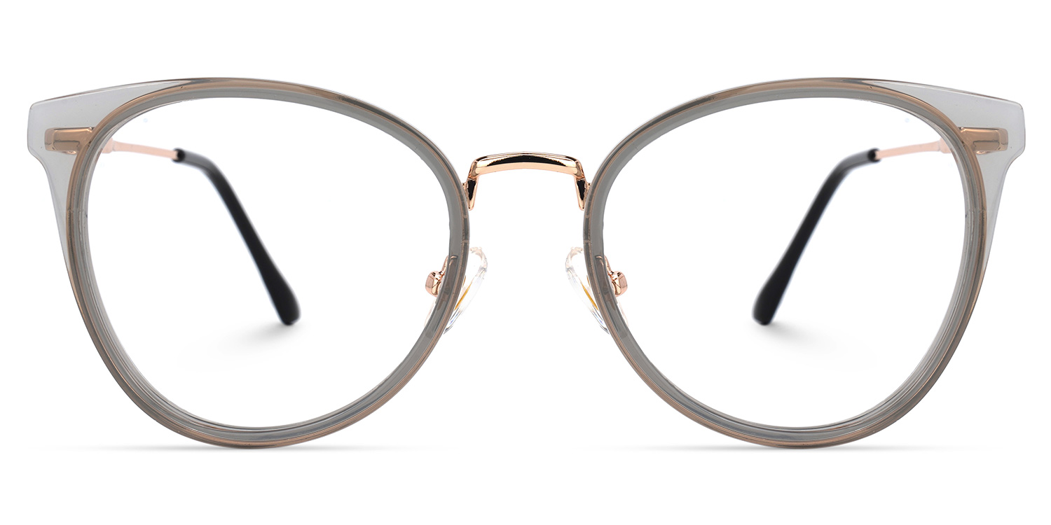 Steele Grau Rund Brille Grau