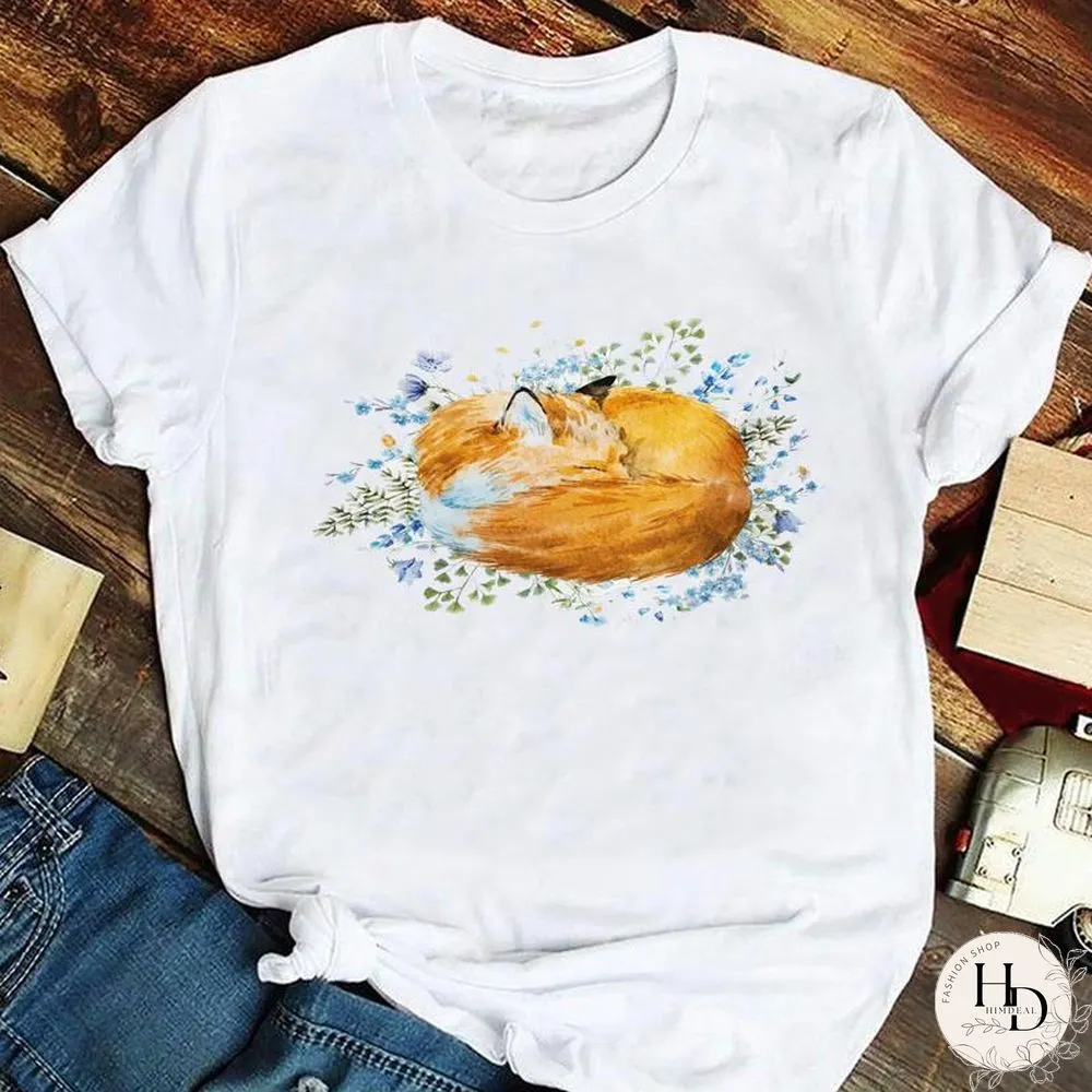 Tee Fashion Women Ladies Tshirt Top Lady Print Female Clothes Animal Trend Spring Summer
