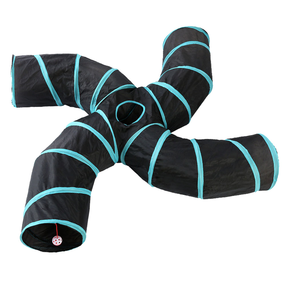 

Funny Pets Cat Four Channel Tunnel Foldable Playing Hole Rabbit Kitten Toy, 501 Original