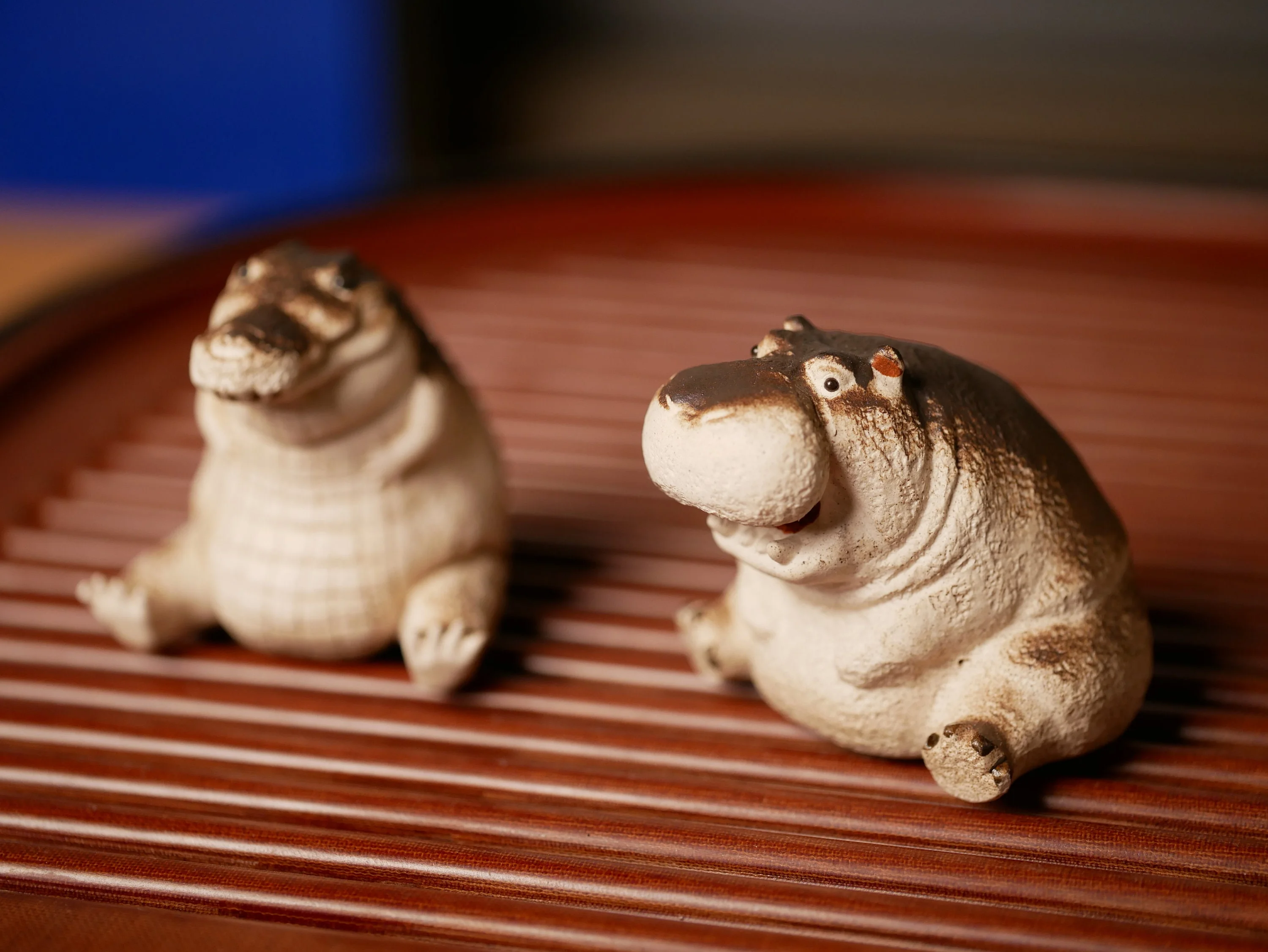 Chubby Crocodile Figurine, Handmade Ceramic Tea Pet, Made of