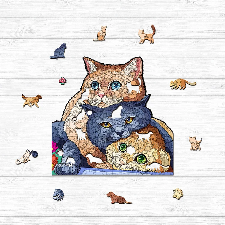 Ericpuzzle™ Ericpuzzle™NEW Cats Cuddle Wooden Puzzle