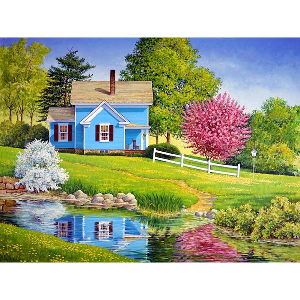 

30x40cm Round Drill Diamond Painting-House, 501 Original