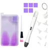 18Pcs / Set 5d bricolage diamant foret stylo ensemble avec lumi&egrave;re pour bricolage arts artisanat (blanc)