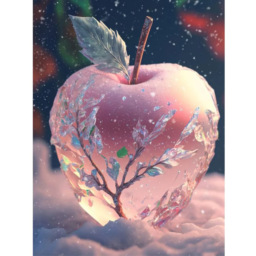 Full Round Diamond Painting - Snowflake Apple(30*40cm)