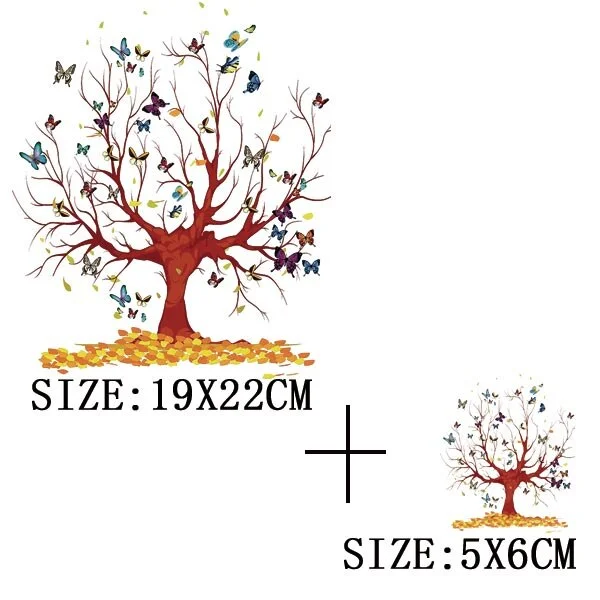 Beautiful Tree Thermal Stickers On T-shirt DIY Washable Iron On Transfer For Clothing Pretty Design On Woman Clothes Patch Decor