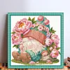 (US Only)Gnome Design DIY Bead Embroidery Kit 40x40cm 9CT Cross Stitch Kit for Home Decor