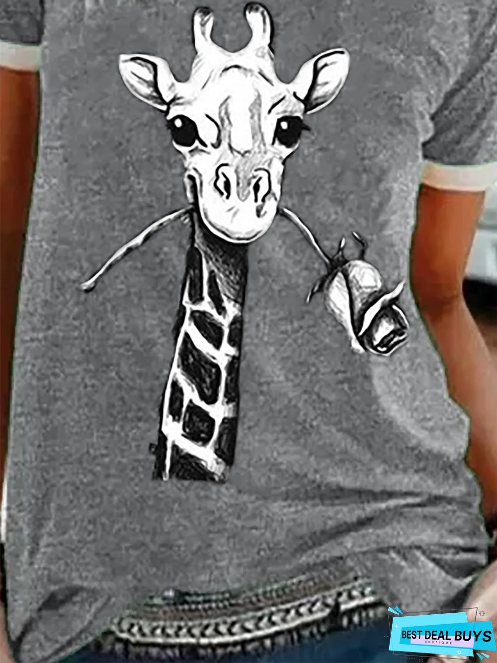 Casual Cotton-Blend Printed Crew Neck T-shirt