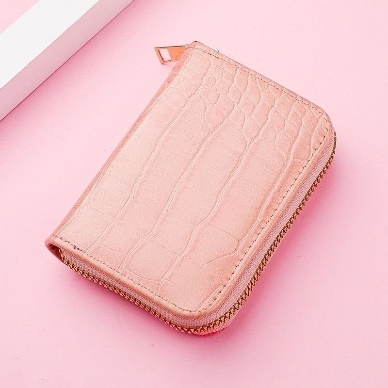 Unisex Solid Color Pu Leather Zipper Wallets