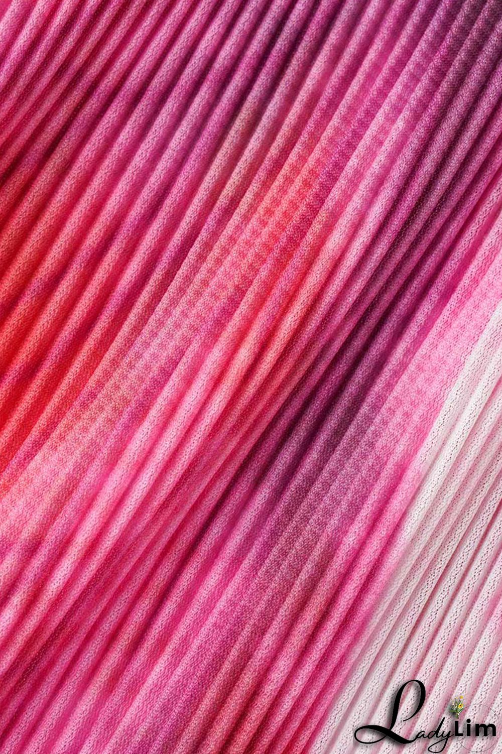 Apricot Casual Elegant Gradual Change Print Patchwork Fold O Neck Short Sleeve Two Pieces