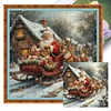 Santa Claus On A Sleigh-11CT Stamped Cross Stitch 45*45cm/17.72*17.72in