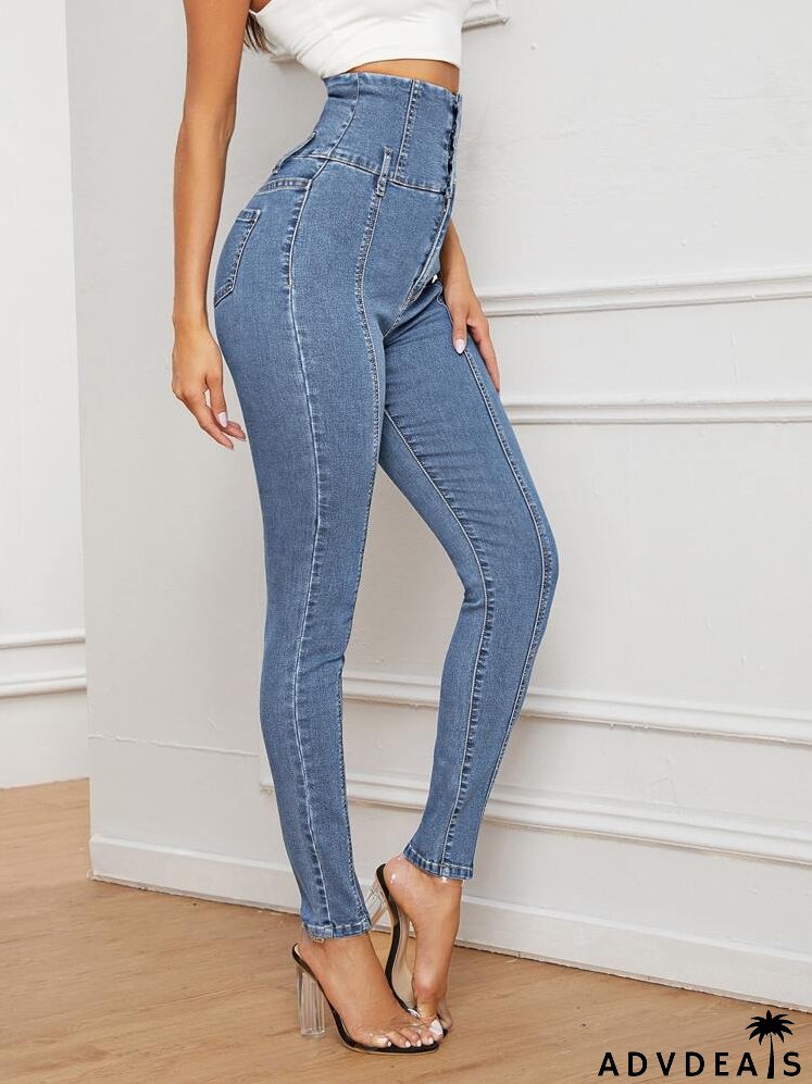 High Waist High Stretch Skinny Jeans