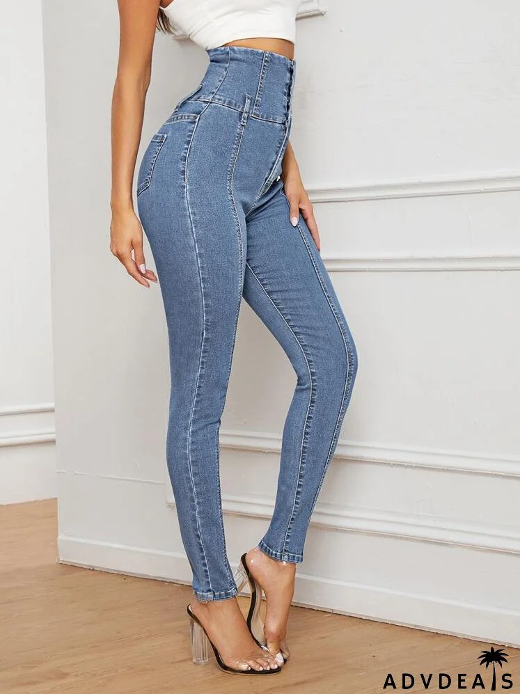High Waist High Stretch Skinny Jeans