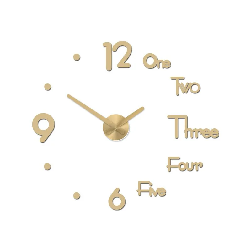 Roman Numerals Wall Clock Acrylic Material Self-adhesive Modern Home Decor 3D DIY Digital Wall Clocks Stickers Living Room
