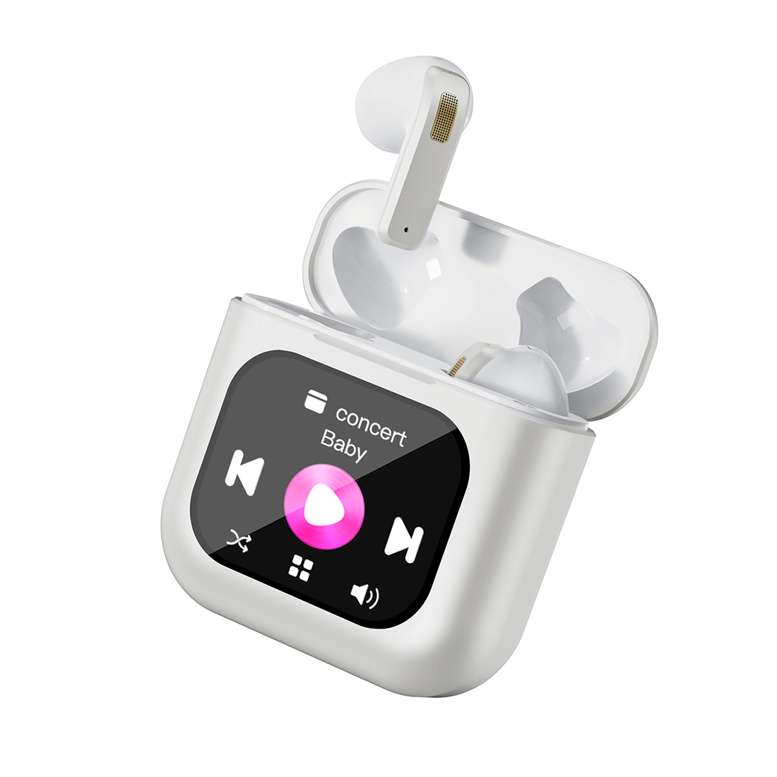 #1 image White of Firesburst K1 Smart Touch Screen Bluetooth  Headphone Multifunctional settings