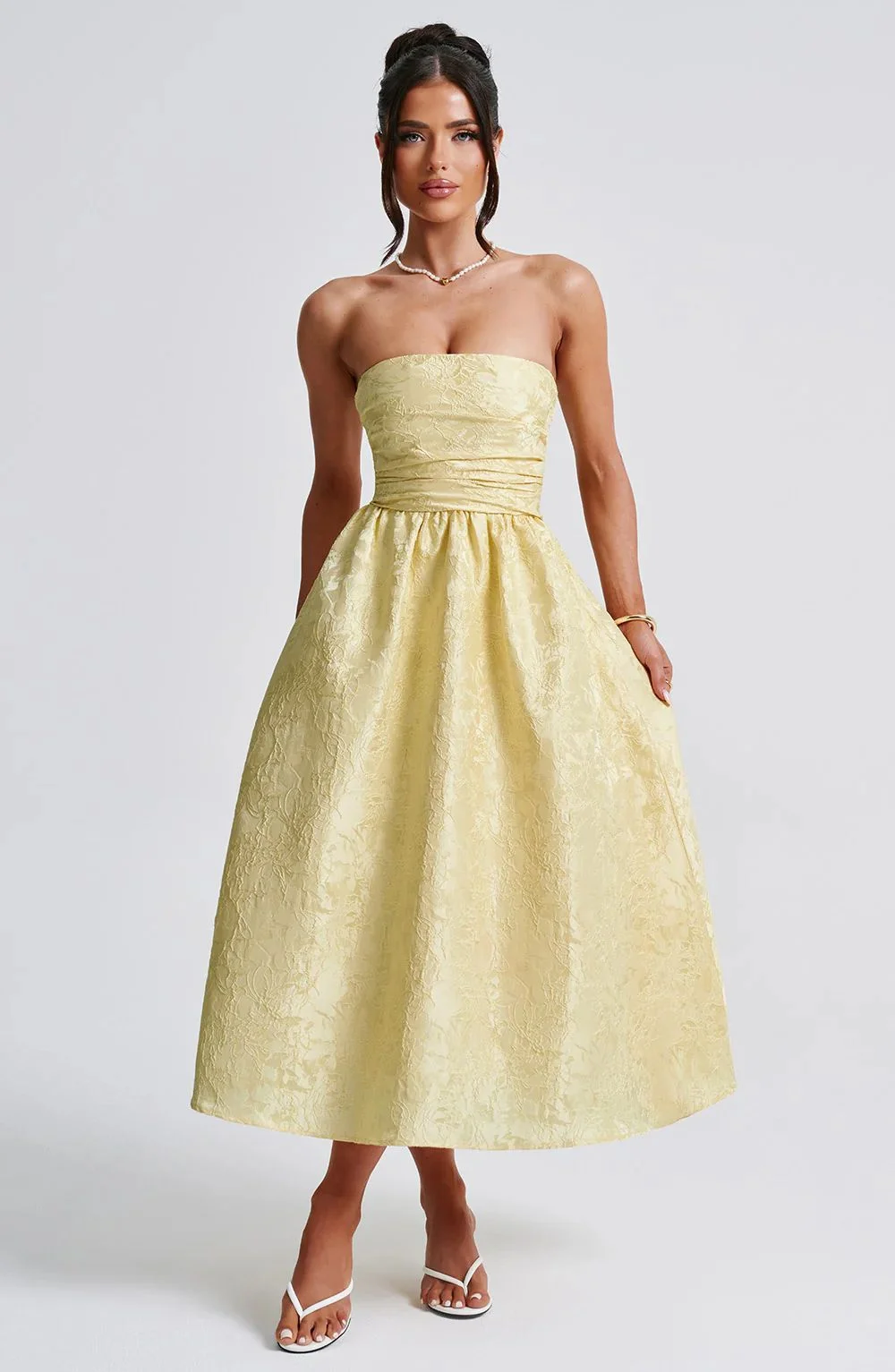 Uveng Uveng Women's New Temperament Sexy Slim Jacquard Satin Wipe Chest Money Dress Female