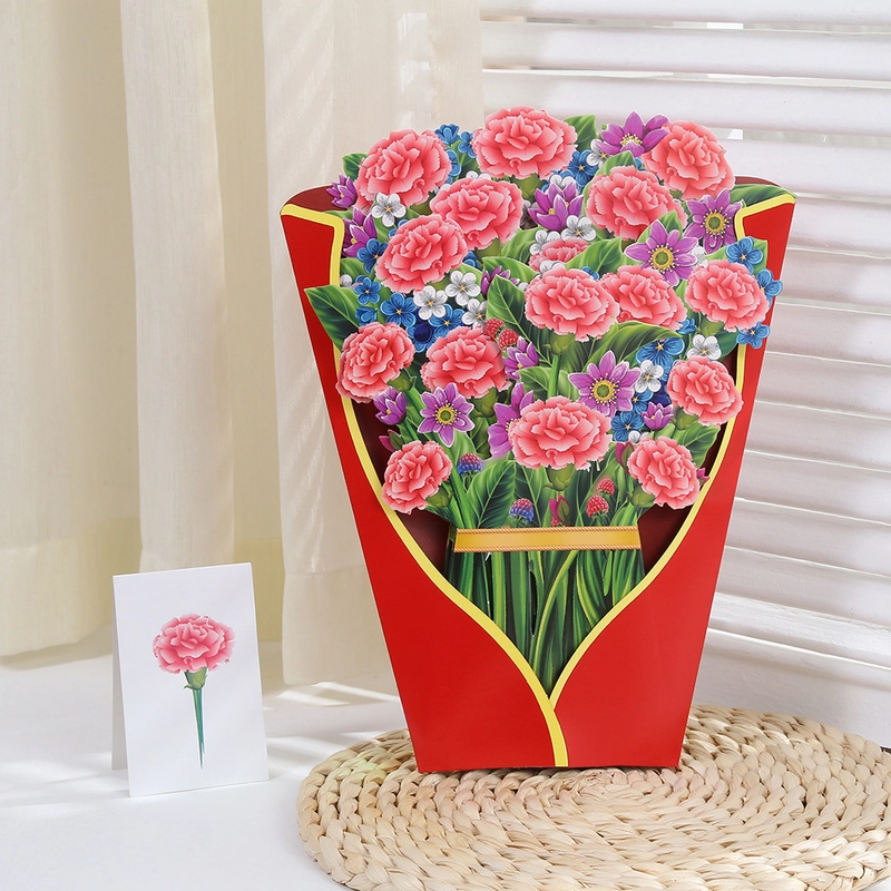 Explosions Creative 3D Stereo Greeting Card Mother’s Day Paper Flowers In Hand Thank You Gift Greeting Card