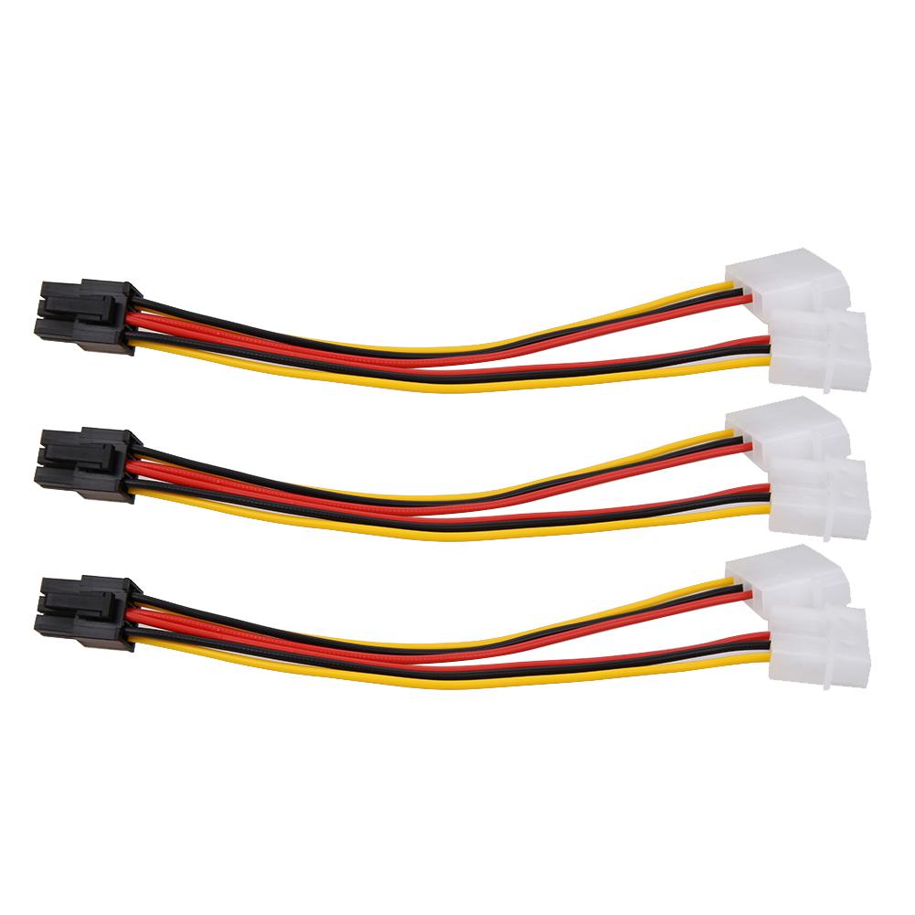

3pcs Display Card Power Line 4pin to 6pin Line Special Purpose for Mining, 501 Original