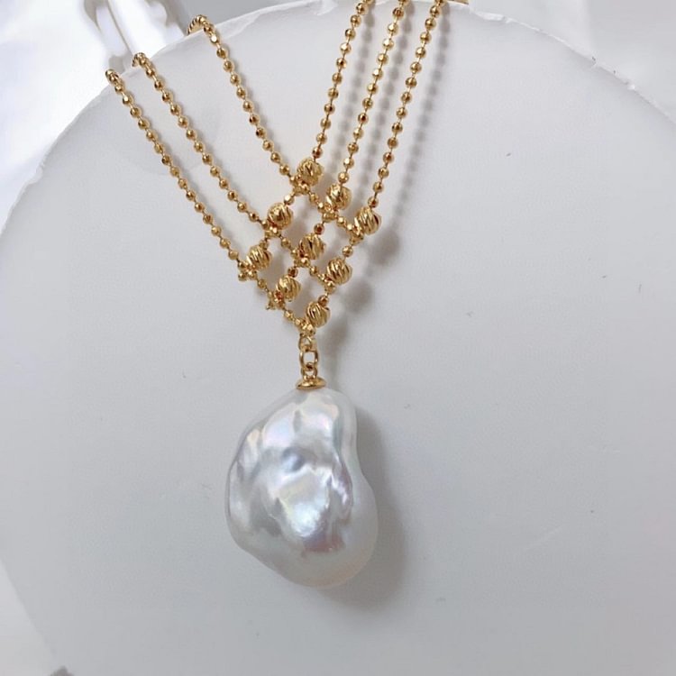 14k Gold Plated Freshwater Pearl Necklace