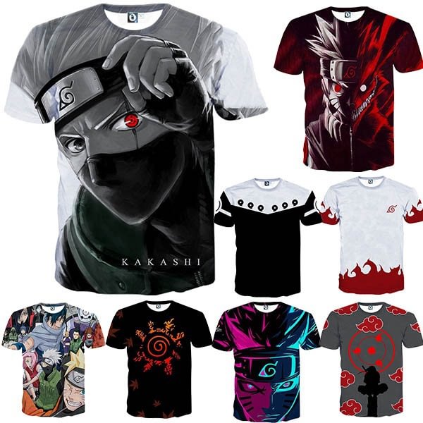 3D Anime Naruto Printed T-Shirt Cool Short Sleeve Unisex Casual Round Neck Tee Shirt Tops - Shop Trendy Women's Fashion | TeeYours