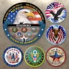 [US Local Warehouse]6PCS American Theme - Round Vintage Metal Signs Set - 30*30cm