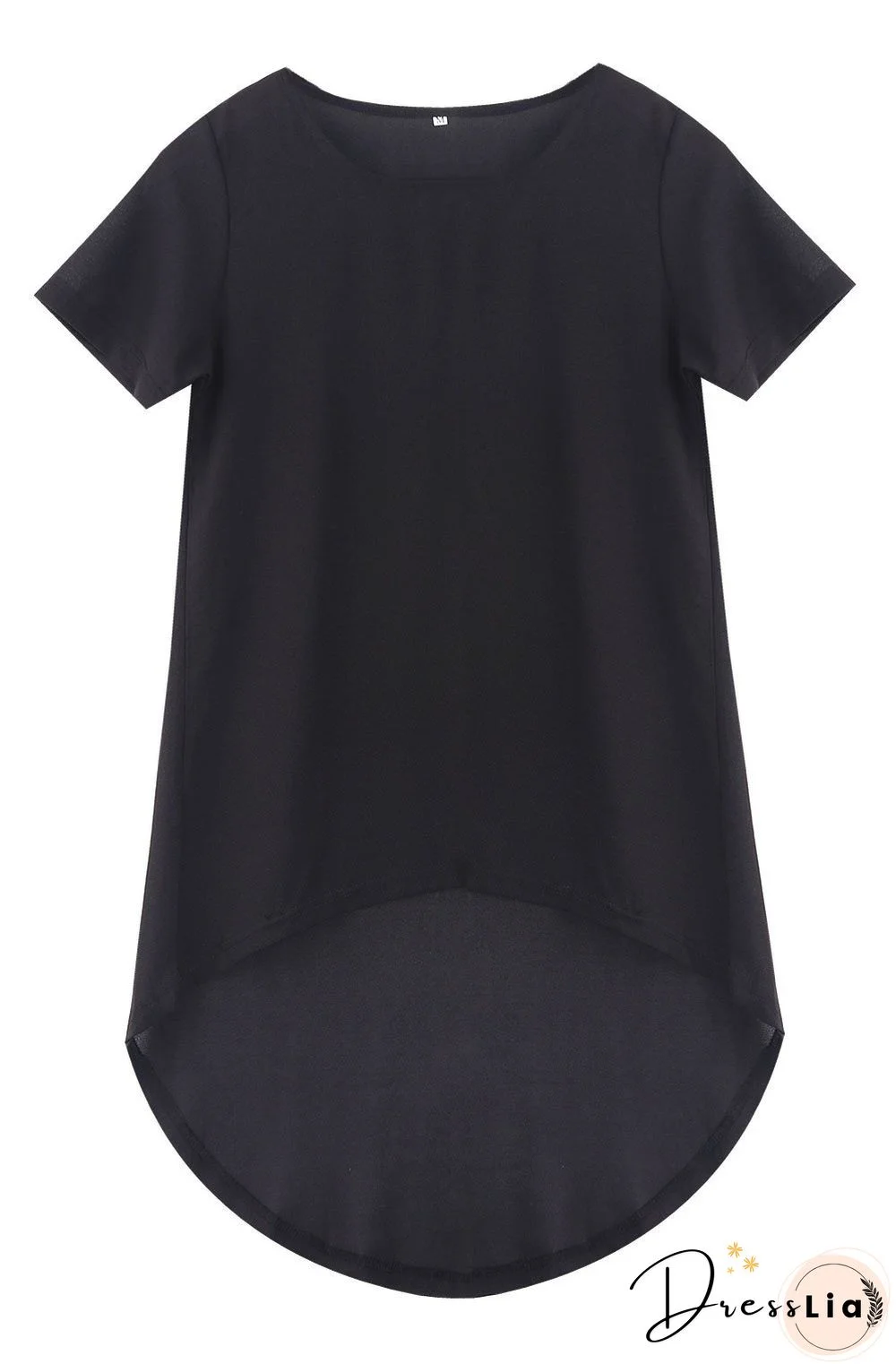 Plus Size Women Maxi T-shirt Tail Fashion Loose Short Sleeve Casual Beige Black Tee Top